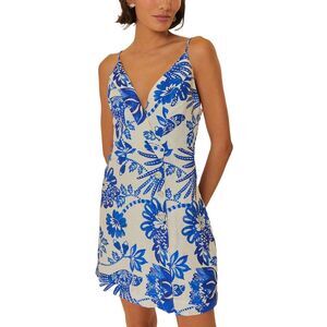 FARM Rio Blue and White Midi Dress